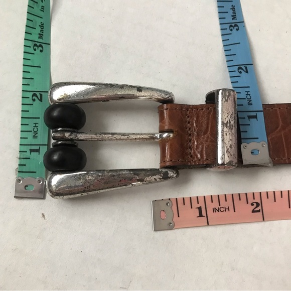 Streets Ahead Belt 19 Conchos Medallion Brown Leather Antiqued Silver Hardware M - Picture 9 of 13